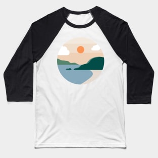 Mountain Beach Landscape Minimalist Baseball T-Shirt